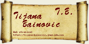 Tijana Bainović vizit kartica